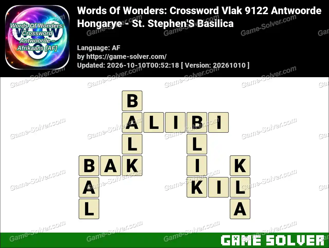 Words Of Wonders: Crossword Vlak 9122 Antwoorde – Hongarye – St. Stephen’S Basilica